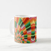 Mug Design fractal dans les tons vert rouge et orange (Devant gauche)