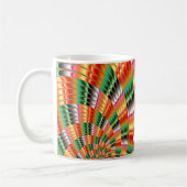 Mug Design fractal dans les tons vert rouge et orange (Gauche)