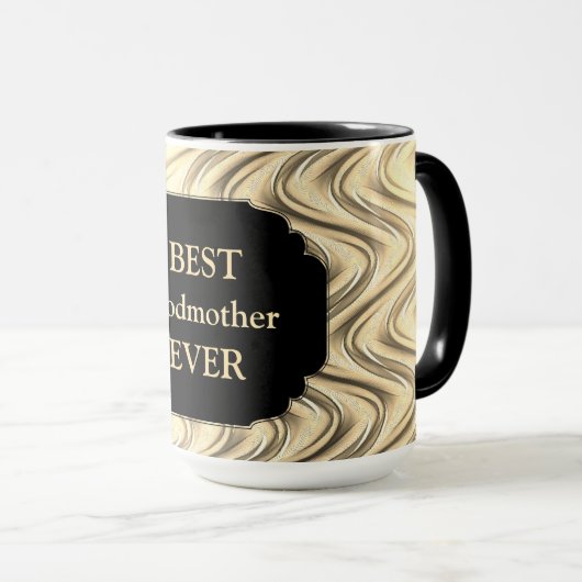 Mug Design Gold de luxe "Best Godmère Ever" (Devant droit)