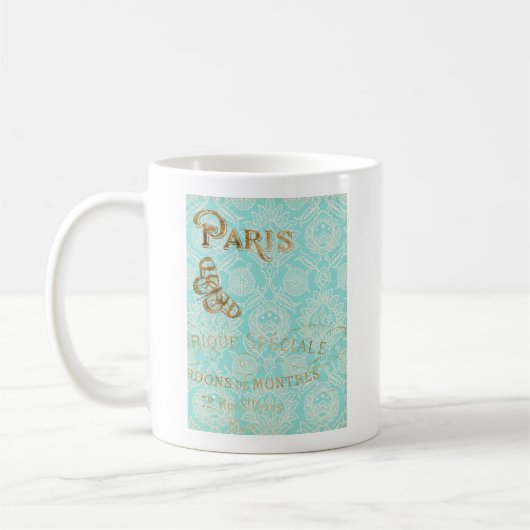 Mug Design Gold vintage Paris (Gauche)