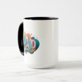 Mug Design graphique 3D coloré "DAD" | Café (Devant gauche)