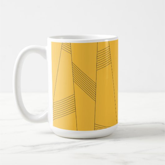 Mug Design graphique abstrait simple, jaune et moderne (Gauche)