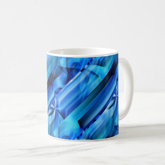 Mug Design graphique transparent - bleu noir I (Devant droit)