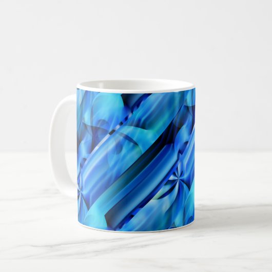 Mug Design graphique transparent - bleu noir I (Devant gauche)