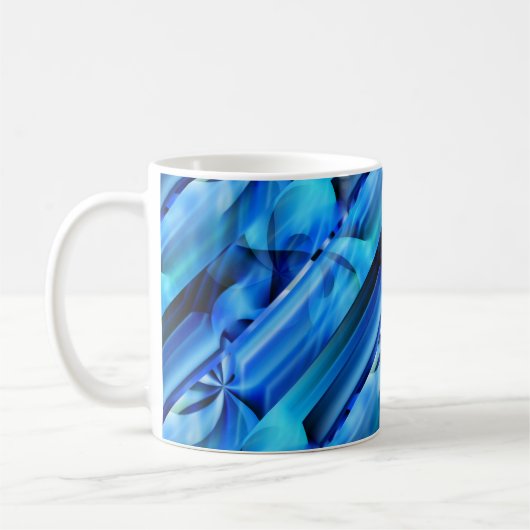 Mug Design graphique transparent - bleu noir I (Gauche)