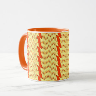 Mug Design jaune clair et chevron rouille