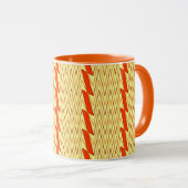 Mug Design jaune clair et chevron rouille (Devant droit)