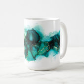 Mug Design moderne de bijou peint en encre vert (Devant droit)