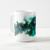 Mug Design moderne de bijou peint en encre vert (Devant gauche)