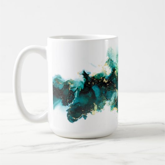Mug Design moderne de bijou peint en encre vert (Gauche)