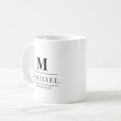 Mug Design moderne Groomsmen Cadeaux Monogramme Best M (Devant gauche)