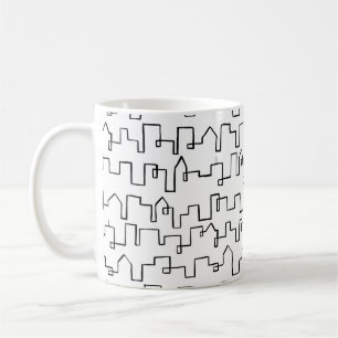 Mug Design moderne peint Cityscape
