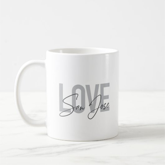 Mug Design moderne, simple, chic, cool Love San Jose (Gauche)
