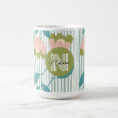 Mug Design monogramme élégant avec bleu motif mignon (Centre)
