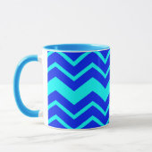 Mug Design Motif Blue Zig Zag Chevron (Gauche)