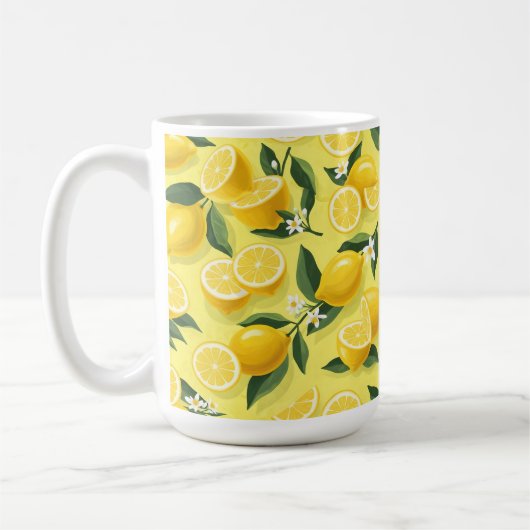Mug Design Motif citron sans couture (Gauche)