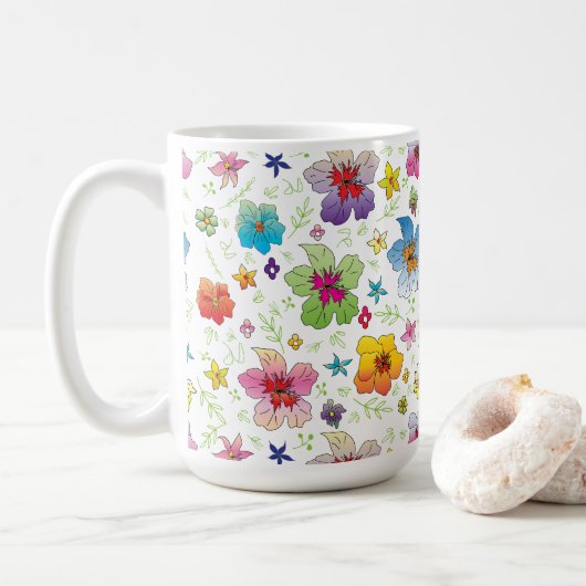 Mug Design Motif coloré élégant (Avec donut)