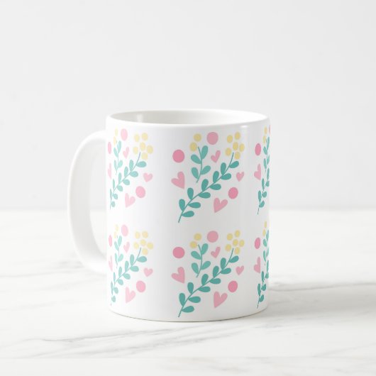 Mug Design motif de fleurs mignonnes (Devant gauche)