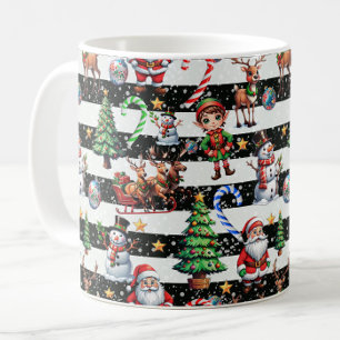 Mug Design Motif décoratif des rayures de Noël