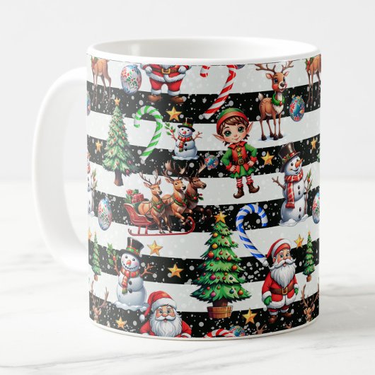 Mug Design Motif décoratif des rayures de Noël