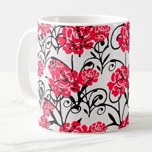 Mug Design Motif d'illustrations de rose rouge