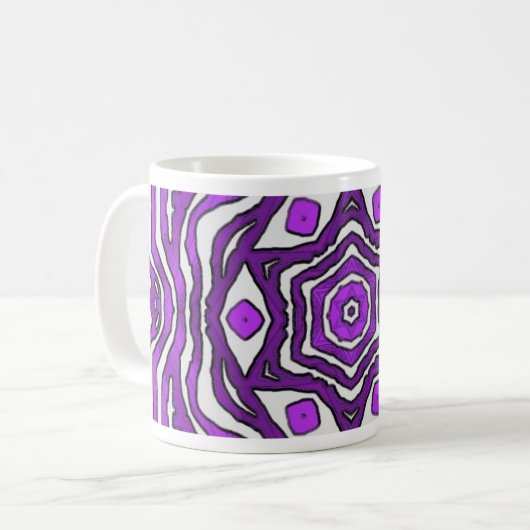 Mug Design Motif en cercle blanc violet (Devant gauche)