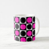 Mug Design Motif en cercle rose À damiers (Devant droit)