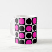 Mug Design Motif en cercle rose À damiers (Devant gauche)