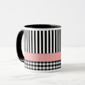 Mug Design Motif noir rayé blanc (Devant gauche)