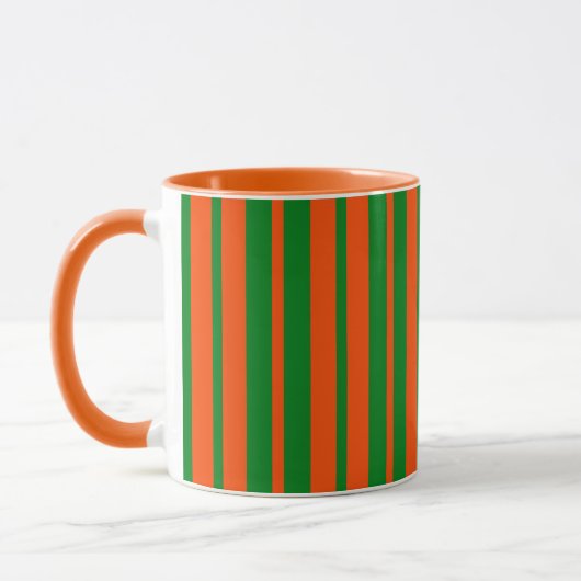 Mug Design Motif Orange Green (Gauche)