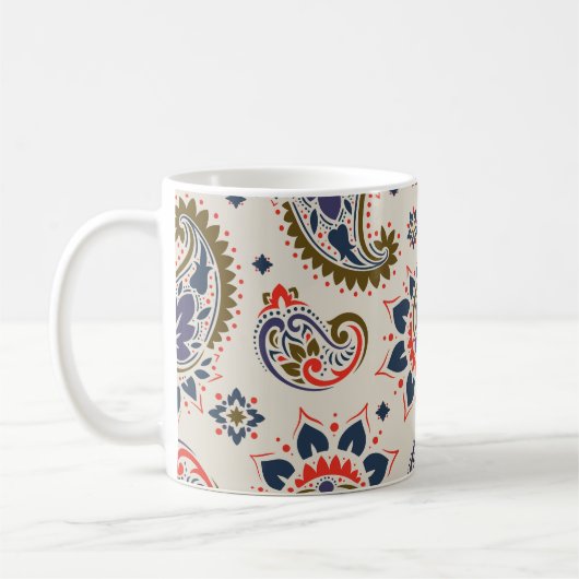 Mug Design motif paisley classique et transparent. (Gauche)