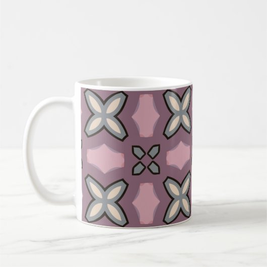 Mug Design Motif rose et gris (Gauche)