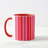 Mug Design Motif rouge rose élégant rayures (Gauche)