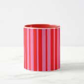 Mug Design Motif rouge rose élégant rayures (Centre)