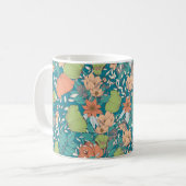 Mug Design motif sans couture avec fleurs dessinées à (Devant gauche)