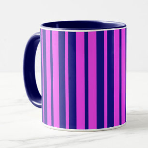 Mug Design Motif violet bleu élégant rayures