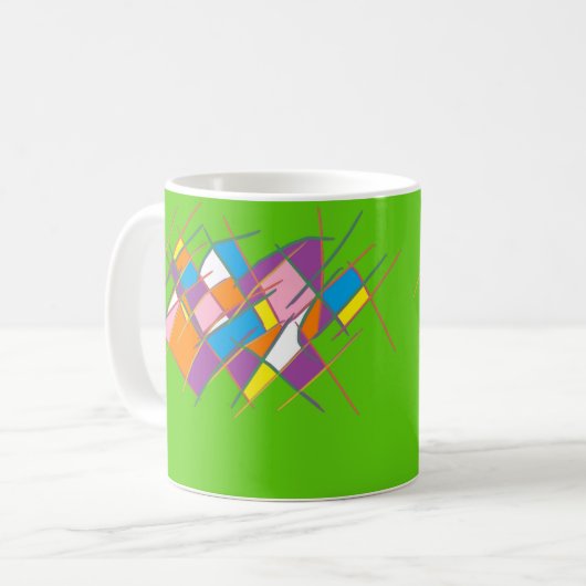 Mug Design multicolore vert brillant (Devant gauche)