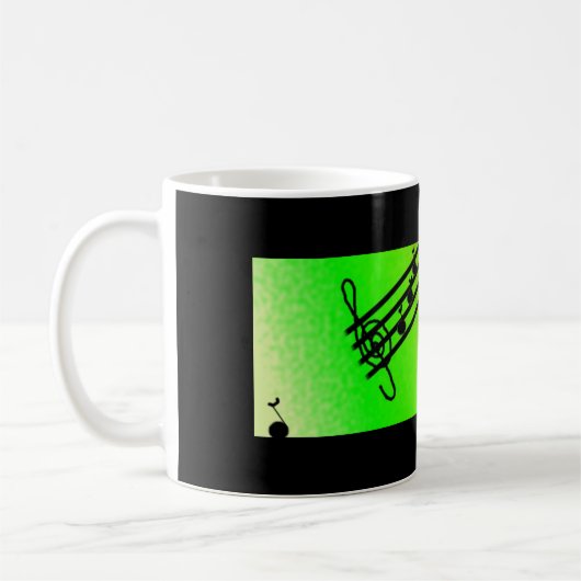 Mug Design musical noir et vert (Gauche)