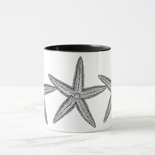 MUG DESIGN NOIR ET BLANC STARFISH (Centre)