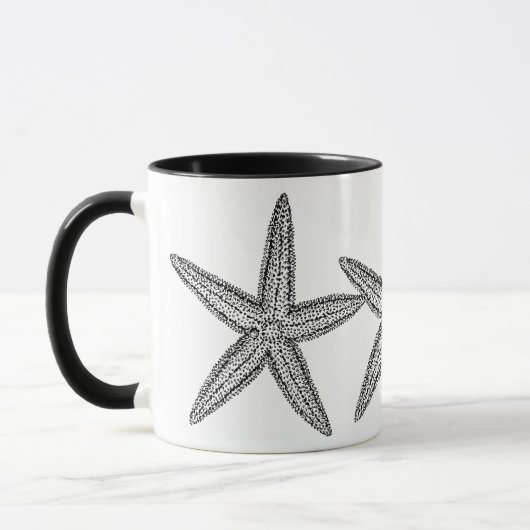 MUG DESIGN NOIR ET BLANC STARFISH (Gauche)