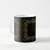 Mug Design noir et or Paisley (Devant gauche)