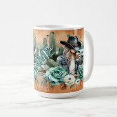 Mug Design occidental élégant avec Cactus et Cowgirl (Devant droit)