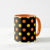 Mug Design Orange Jaune Sur Points noirs (Devant droit)