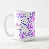 Mug Design original de fleurs et branches violettes (Gauche)