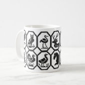 Mug Design original noir sans couture de point de croi (Devant gauche)