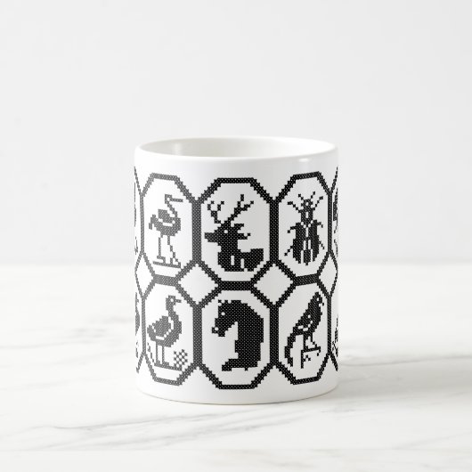 Mug Design original noir sans couture de point de croi (Centre)