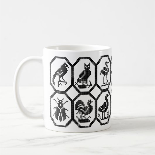 Mug Design original noir sans couture de point de croi (Gauche)