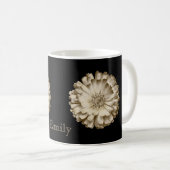 Mug Design personnalisé de fleur marguerite en or noir (Devant droit)