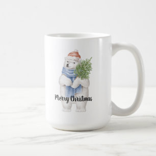 Mug Design personnalisé joli ours polaire Xmas chapeau