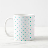 Mug Design Polka Dot moderne Turquoise Blanc (Gauche)